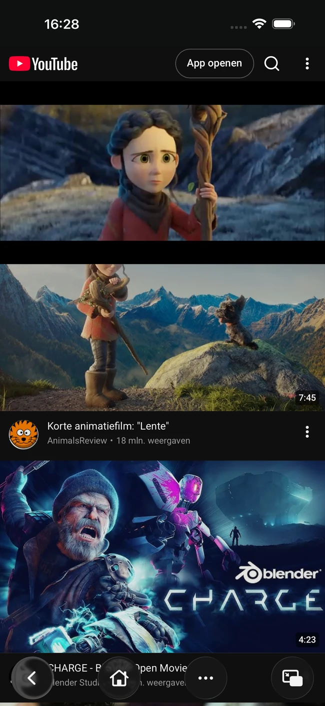 YouTube.
Helemaal in je video.